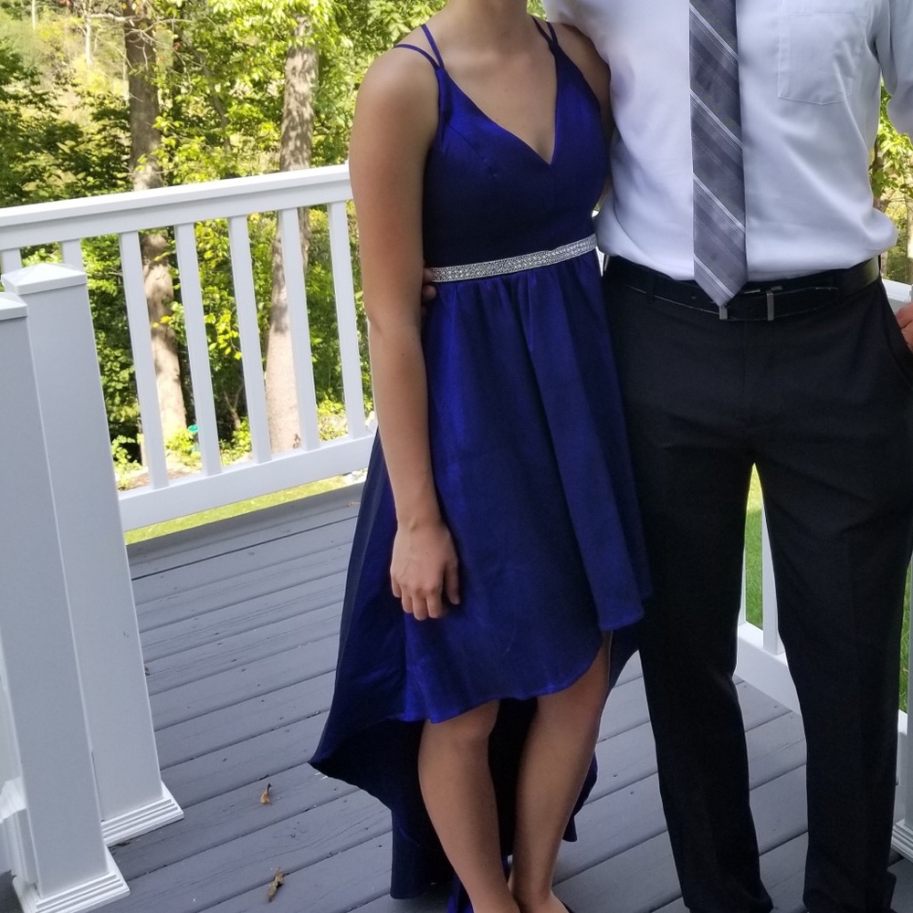 Blue High-Low Dress